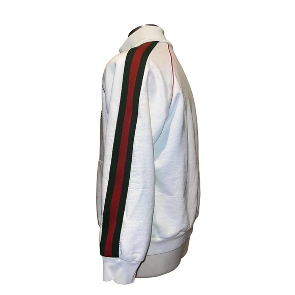 Gucci Jersey Zip-Up Sweatshirt Jacket With Green Red Web Stripe Large - Picture 5 of 16